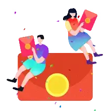 Floating bonus gift icon for app download